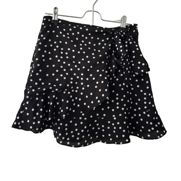 Princess Polly Polka Dot Skirt with Ruffle Detail | Black and Whitw - Picture 1 of 3
